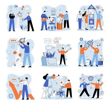 Project launch. A development project idea, nascent thought waiting to unfurl 스톡 일러스트