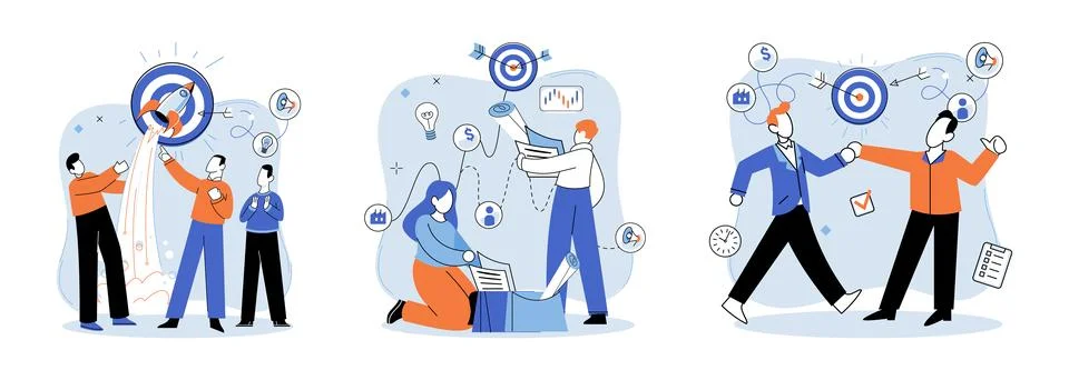 Project launch. A development project idea, ray of light that cilluminate path Stockillustratie