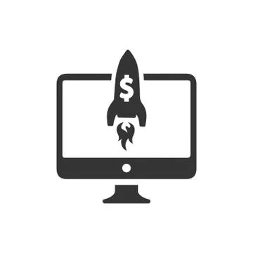 Project Launch Icon Illustrazione stock