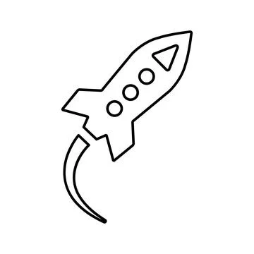 Project Launch icon. Line icon, outline symbol. Stock Illustration