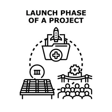 Project launch phase vector illustration concept Stock Illustration