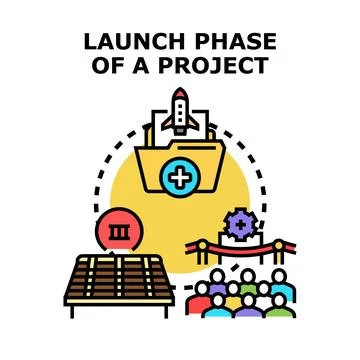 Project launch phase vector illustration concept Stock Illustration