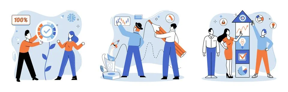 Project launch. A project launch, birth of fresh endeavor A successful business 스톡 일러스트