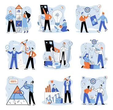 Project launch. A project launch, decisive step towards new horizon A successful Stock Illustration