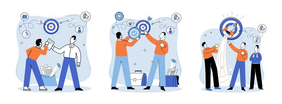 Project launch. A project launch, decisive step towards new horizon A successful Stock Illustration