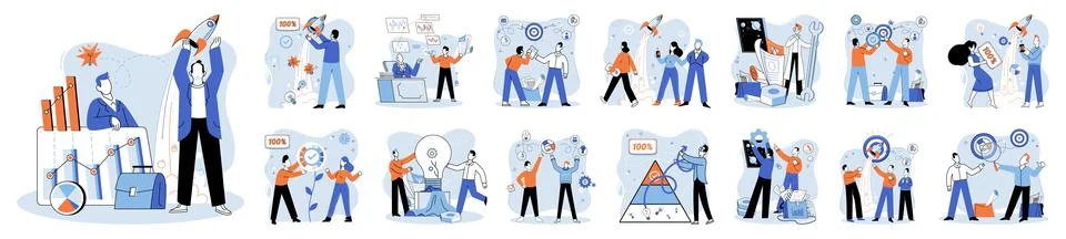 Project launch. A project launch, declaration of new voyage A successful Stock Illustration