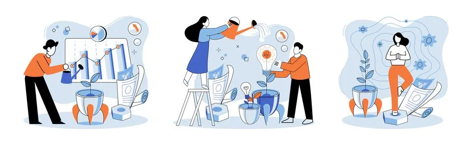 Project launch. A project launch, declaration of new voyage A successful Stock Illustration