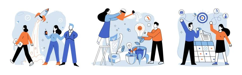 Project launch. A project launch, giant leap towards future full of potential A Stock Illustration