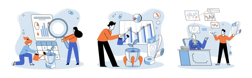 Project launch. A project launch, maiden voyage into unknown A successful 스톡 일러스트