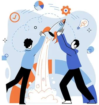 Project launch. Project launch management, anchor keeping project aligned with Stock Illustration