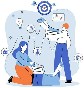 Project launch. Project launch startup, exhilarating leap into world of 库存插图