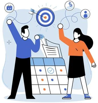 Project launch. Project launch startup, dawn of new venture in entrepreneurial Stockillustratie