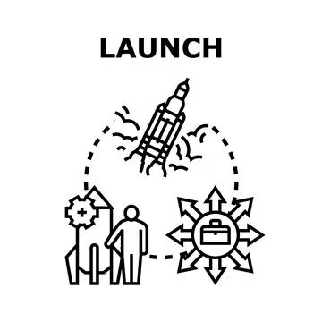 Project launching startup business strategy development Stock Illustration