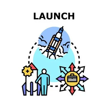 Project launching startup business strategy development Stock Illustration