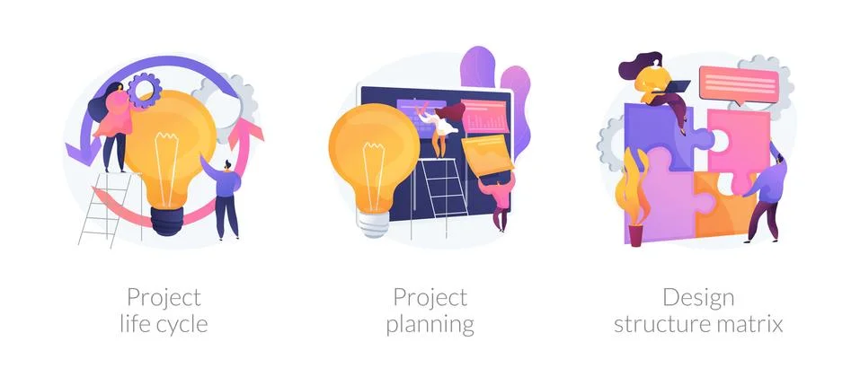 Project life cycle abstract concept vector illustrations. Stock-Illustration