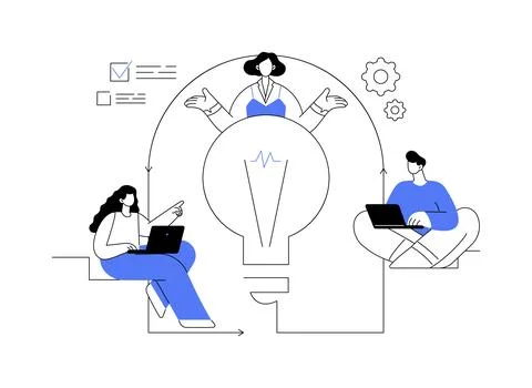 Project life cycle abstract concept vector illustration. イラスト素材