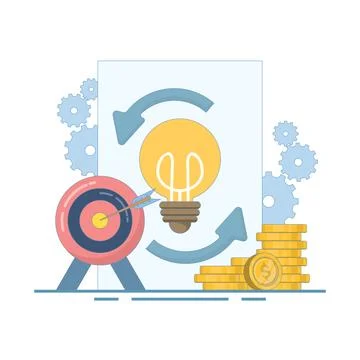 Project Life Cycle Concept. Workflow optimization. Project life cycle. Illustrazione stock