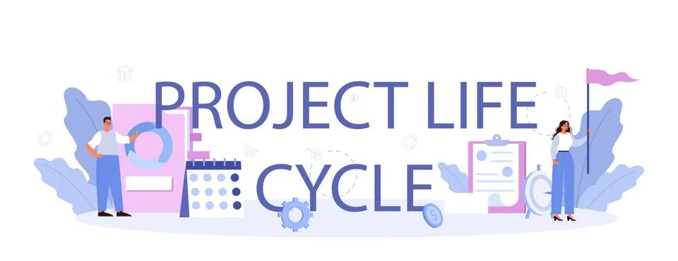 Project life cycle typographic header. Maturity stage. Successful business Stock-Illustration