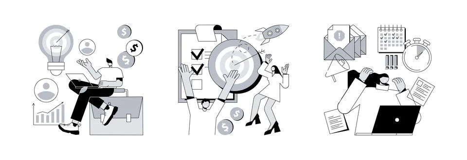 Project lifecycle abstract concept vector illustrations. Stock Illustration