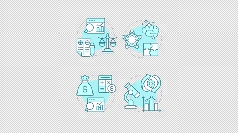 Project lifecycle blue concept icons animation set Stock Footage 344179166