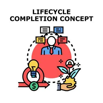 Project lifecycle completion concept with business development Stock Illustration