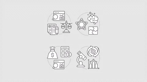 Project lifecycle line concept icons animation set Stock Footage 340577012