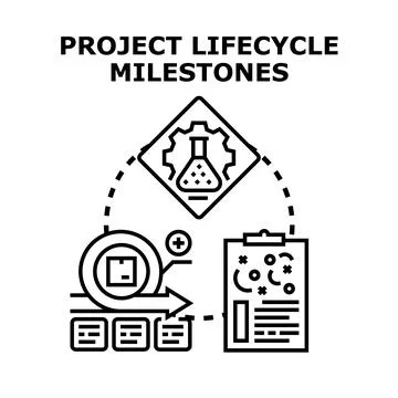 Project lifecycle milestones for business development process Stock Illustration