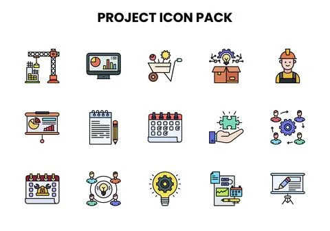 Project Lineal Color Bundle Icons Pack Illustrazione stock