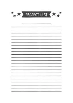 Project List. Vector Template for Agenda, Planner and Other Stationery Stock Illustration