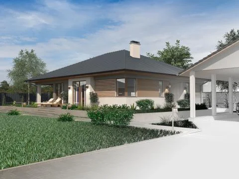 Project of a luxury villa under construction Stock Illustration