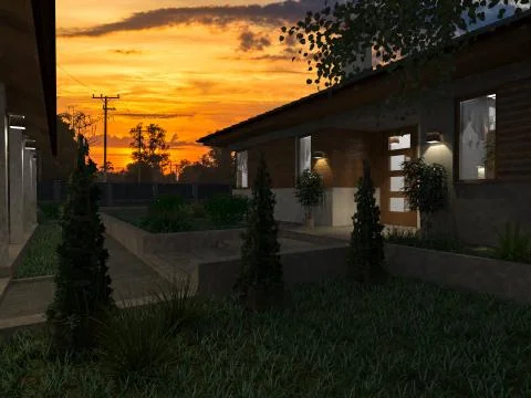 Project of a luxury villa under construction Stock Illustration
