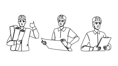 Project man architect vector Stock Illustration