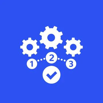 Project management, 1, 2 and 3 steps vector icon Illustrazione stock