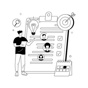 Project management abstract concept vector illustration. Illustrazione stock