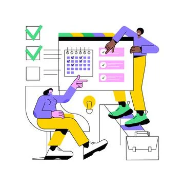 Project management abstract concept vector illustration. Illustrazione stock