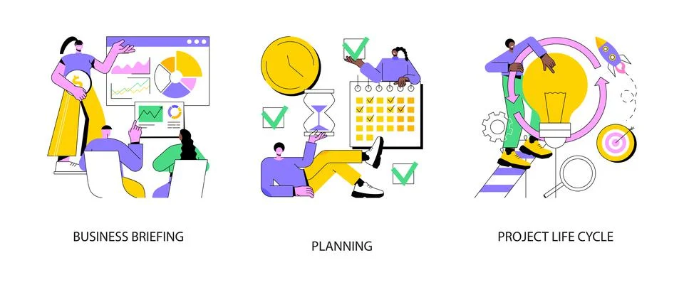 Project management abstract concept vector illustrations. 스톡 일러스트