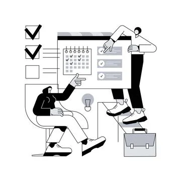 Project management abstract concept vector illustration. Stock Illustration