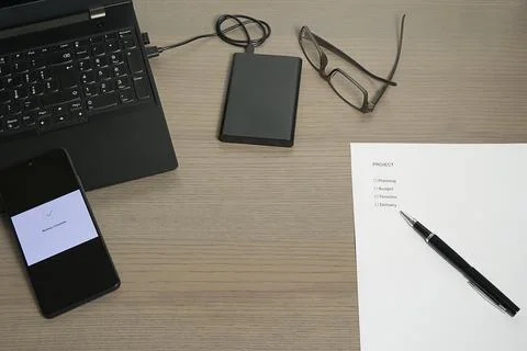 Project Management and Data Storage Layout Stock Photos
