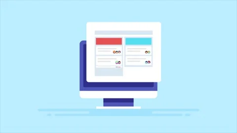 Project management and development software tool on computer screen. Stock Footage 267188343