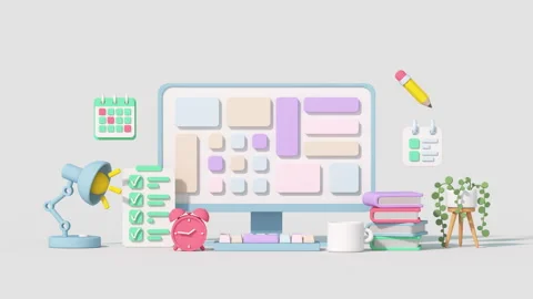 Project management and development tools 3D render animation Stock Footage 224111854