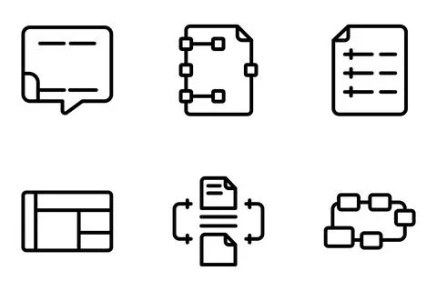 Project Management And Document Workflow Line Icon Set Vector Illustration 스톡 일러스트