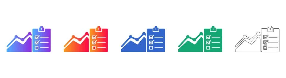 Project Management and Task Tracking Icons Set Stock Illustration