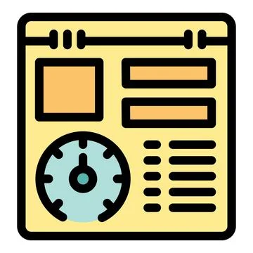 Project management app interface with clock showing time tracking feature Stock Illustration