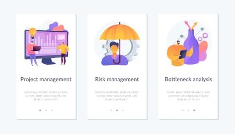 Project management app interface template. Stock Illustration
