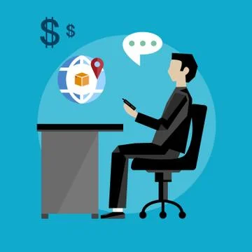 Project management business multitasking concept Stock Illustration