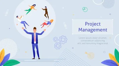Project Management Business Multitasking Teamwork. 스톡 일러스트