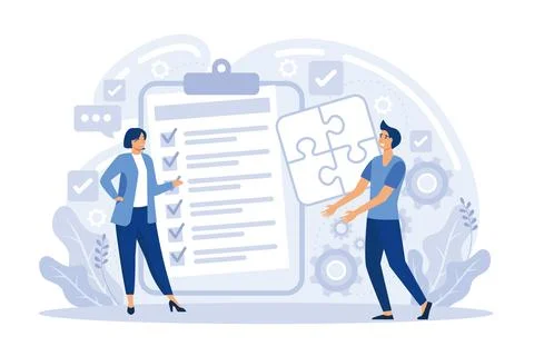 Project management. Business process and planning, workflow organization. C.. Stock-Illustration