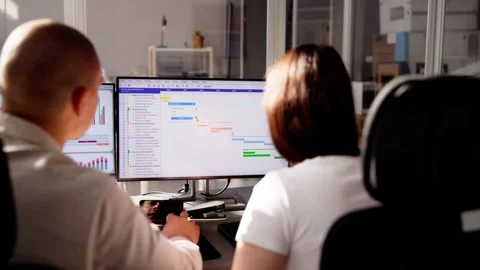 Project Management Chart Gantt Software 库存影片 253538341