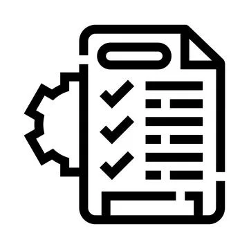 Project management checklist with gear icon Stock Illustration