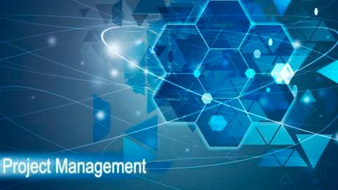 Project Management concept, Innovation Computer Data Technology Business Illustrazione stock